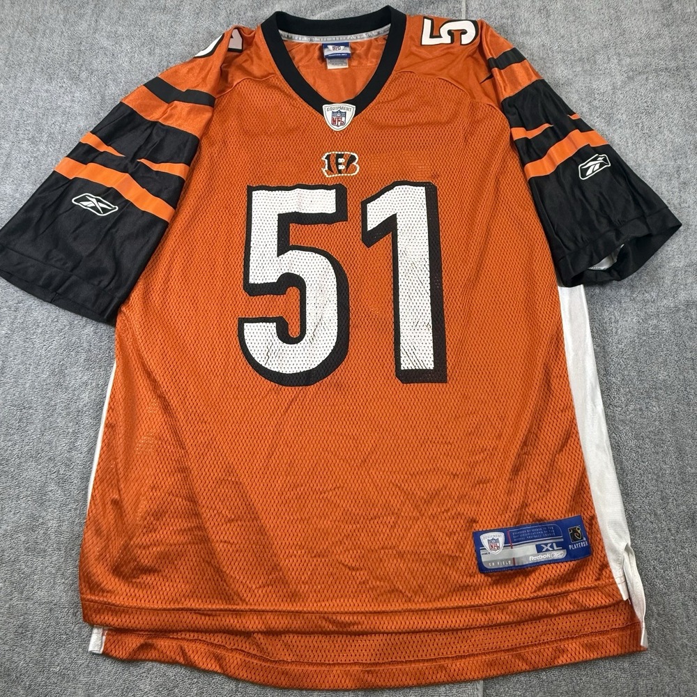 Odell Thurman #51 Bengals NFL Jersey XL Reebok Orange On‎ Field Players Inc